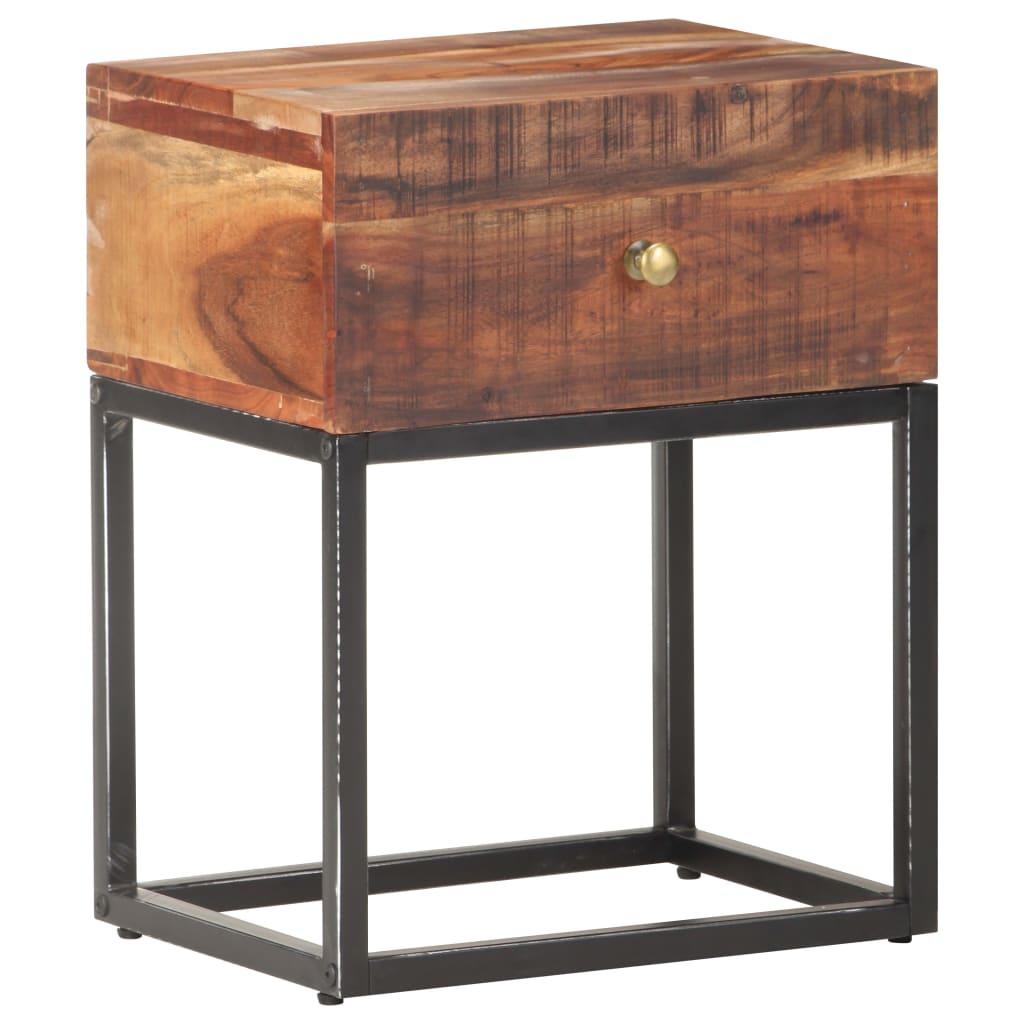 Bedside Table 40x30x50 cm Rough Acacia Wood