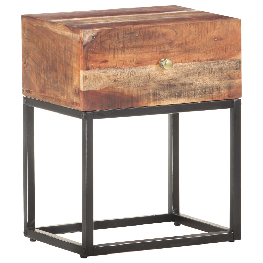 Bedside Table 40x30x50 cm Rough Acacia Wood