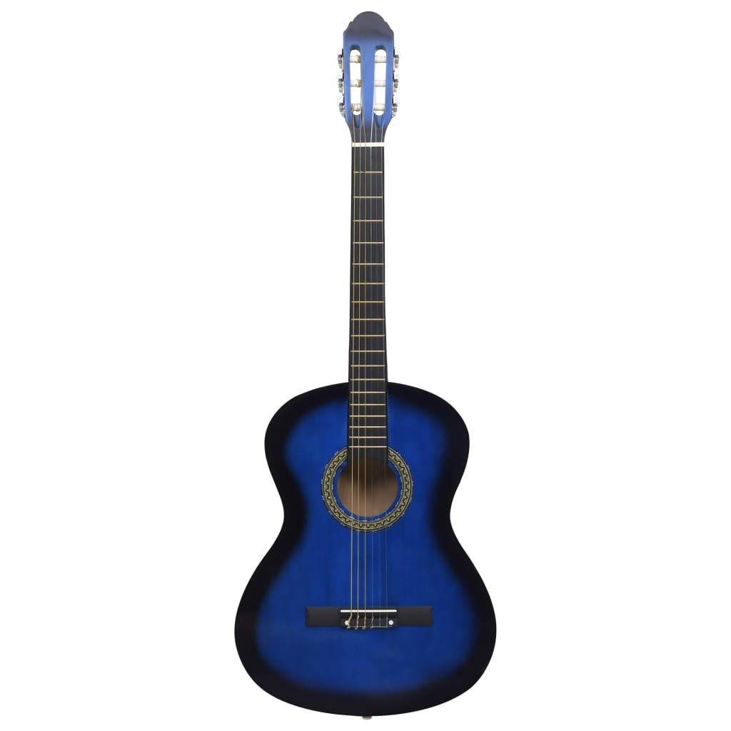 Classical Guitar for Beginner with Bag Blue 4/4 39" - The accompanying guitar bag displayed alongside the guitar, ideal for protection and portability.
