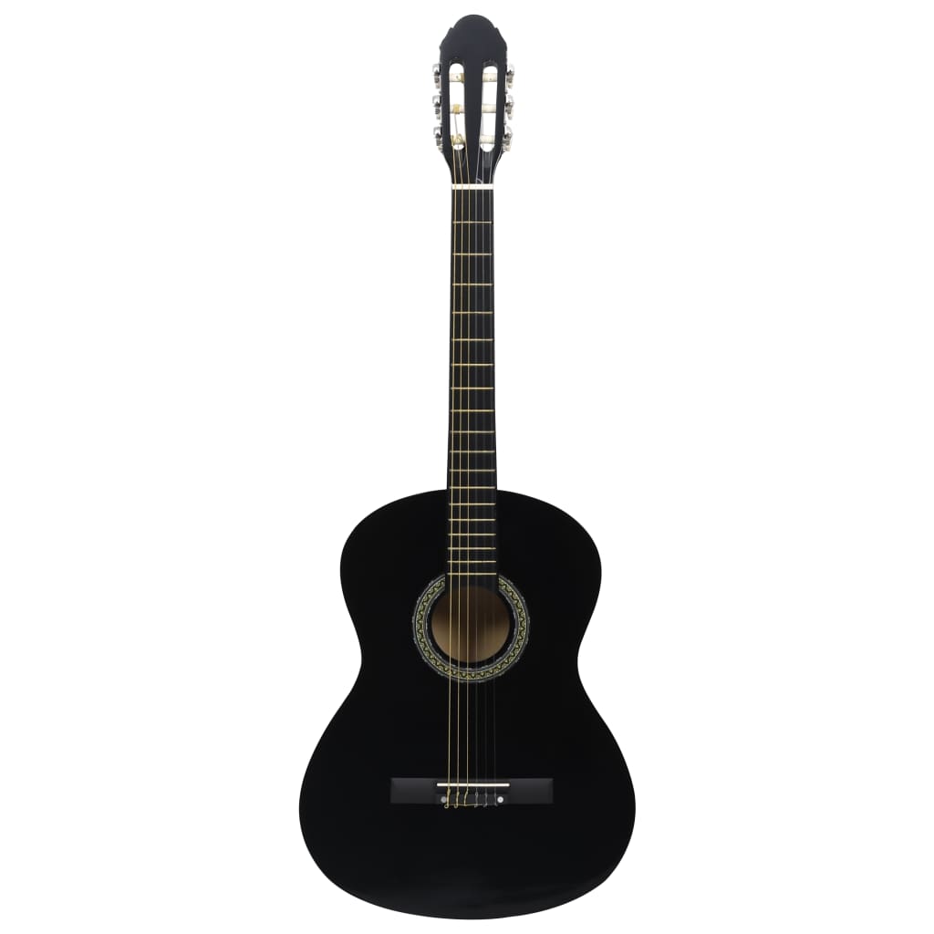 The Classical Guitar for Beginner with Bag Black 4/4 39" displayed with its lightweight, weather-resistant fabric bag.