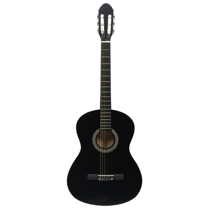 The Classical Guitar for Beginner with Bag Black 4/4 39" displayed with its lightweight, weather-resistant fabric bag.