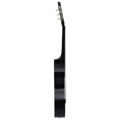 Full view of the Classical Guitar for Beginner with Bag Black 4/4 39" highlighting its classic black finish and dimensions.