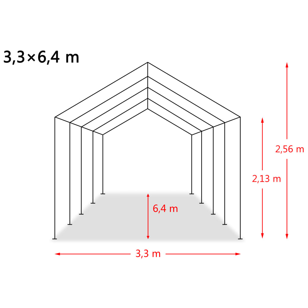Removable Livestock Tent PVC 550 g/m² 3.3x6.4 m Dark Green