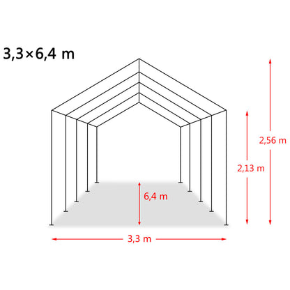Removable Livestock Tent PVC 550 g/m² 3.3x6.4 m Dark Green