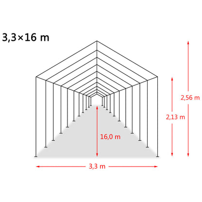 Removable Livestock Tent PVC 550 g/m² 3.3x16 m Dark Green