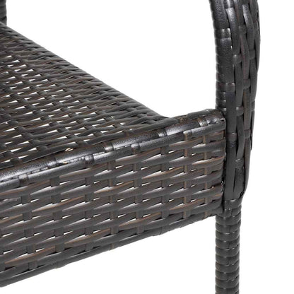 Stackable Outdoor Chairs 6 pcs Poly Rattan Brown