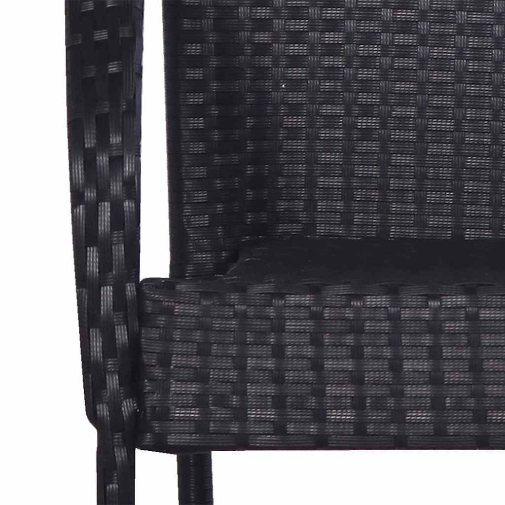 310087 vidaXL Stackable Outdoor Chairs 6 pcs Poly Rattan Black