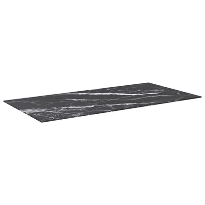 Table Top | Black | Tempered glass | 100x50 cm | Durable | Table Top