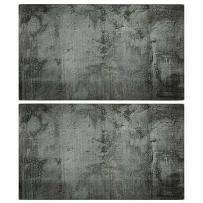 Chopping Boards 2 pcs with Concrete Pattern Tempered Glass