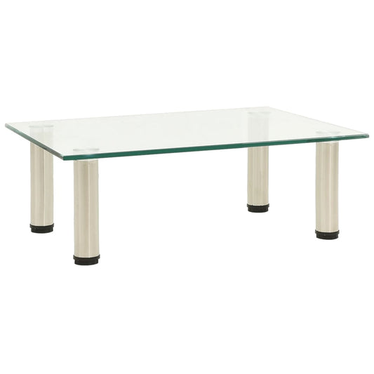 TV Stand Transparent 40x35x17 cm Tempered Glass