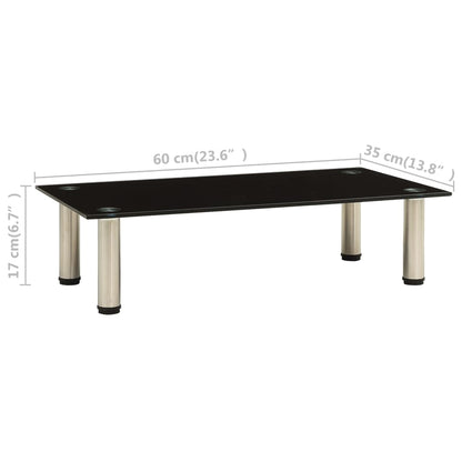 TV Stand Black 60x35x17 cm Tempered Glass