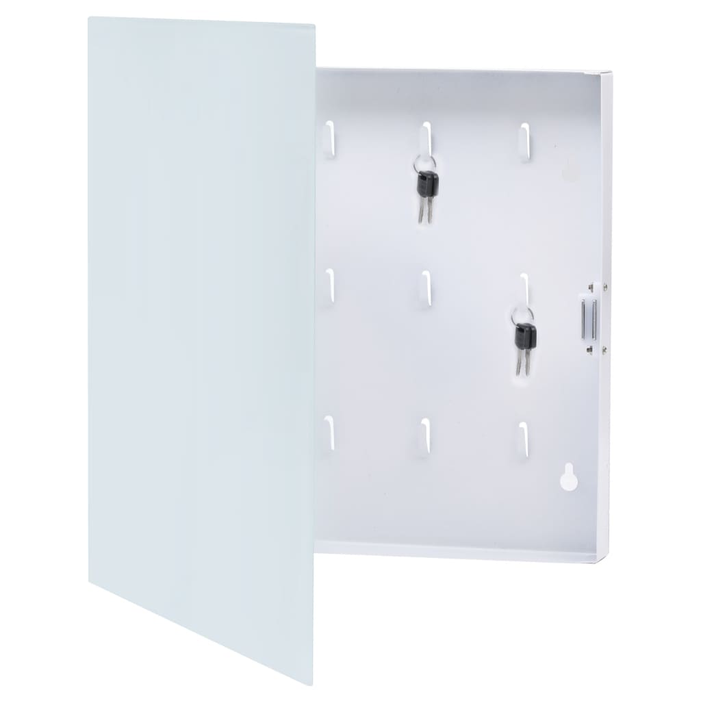 Key Box with Magnetic Board White 35x35x4 cm