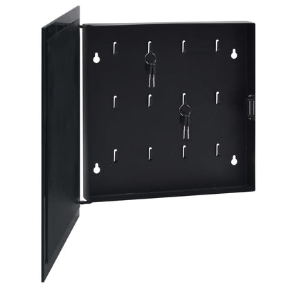 Key Box with Magnetic Board Black 35x35x4 cm