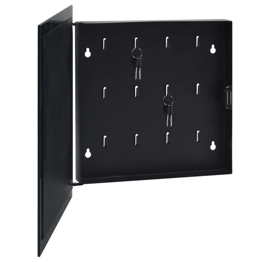 Key Box with Magnetic Board Black 35x35x4 cm