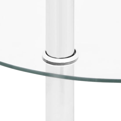 2-Tier Side Table Transparent 38 cm Tempered Glass