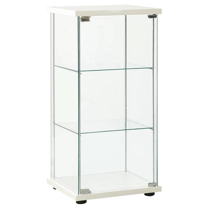 Storage Cabinet | White and transparent | Tempered glass, Engineered wood