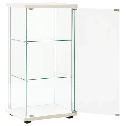 Storage Cabinet | White and transparent | Tempered glass, Engineered wood