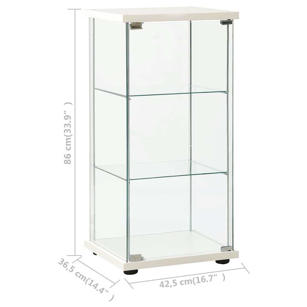 Storage Cabinet | White and transparent | Tempered glass, Engineered wood