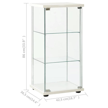 Storage Cabinet | White and transparent | Tempered glass, Engineered wood