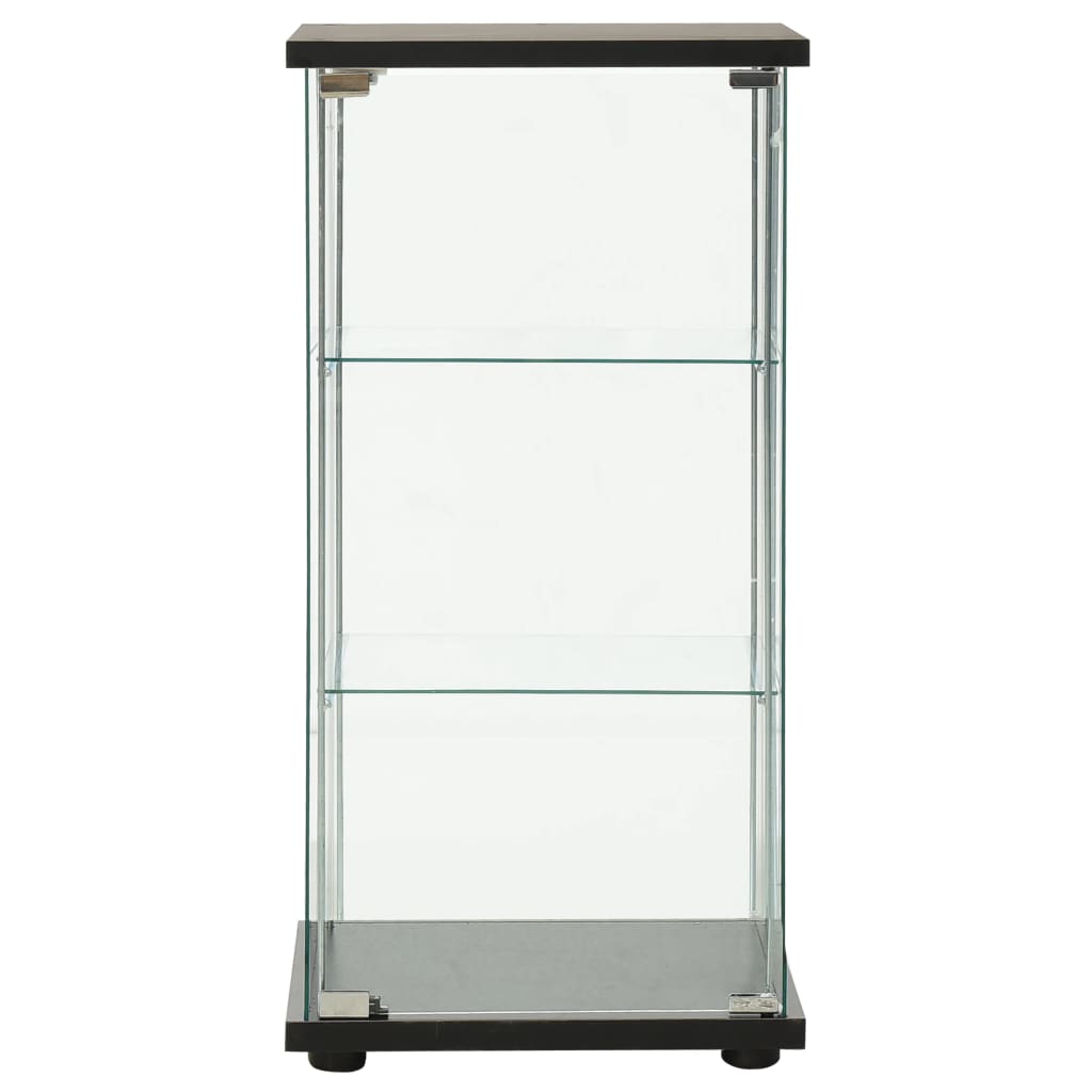 Storage Cabinet | Black and Clear | Toughened Glass and Engineered Wood