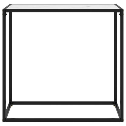 Console Table White 80x35x75 cm Tempered Glass