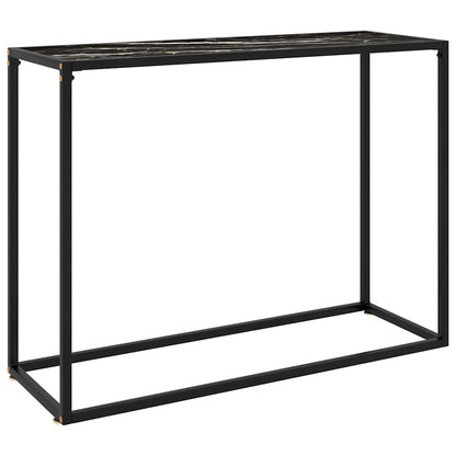 Console Table Black 100x35x75 cm Tempered Glass