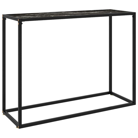 Console Table Black 100x35x75 cm Tempered Glass