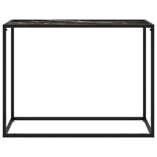 Console Table Black 100x35x75 cm Tempered Glass
