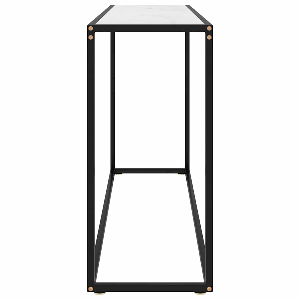 322817 vidaXL Console Table White 120x35x75 cm Tempered Glass