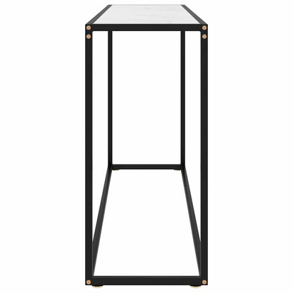 322817 vidaXL Console Table White 120x35x75 cm Tempered Glass