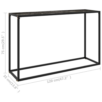 Console Table Black 120x35x75 cm Tempered Glass