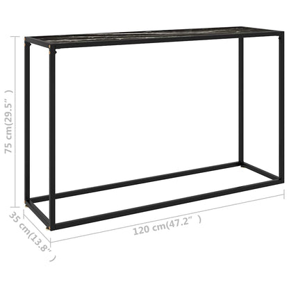 322818 vidaXL Console Table Black 120x35x75 cm Tempered Glass