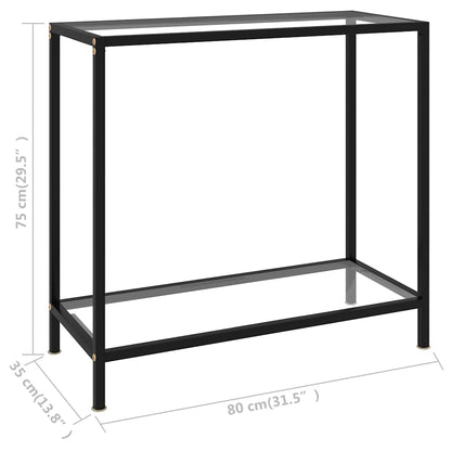 322831 vidaXL Console Table Transparent 80x35x75 cm Tempered Glass