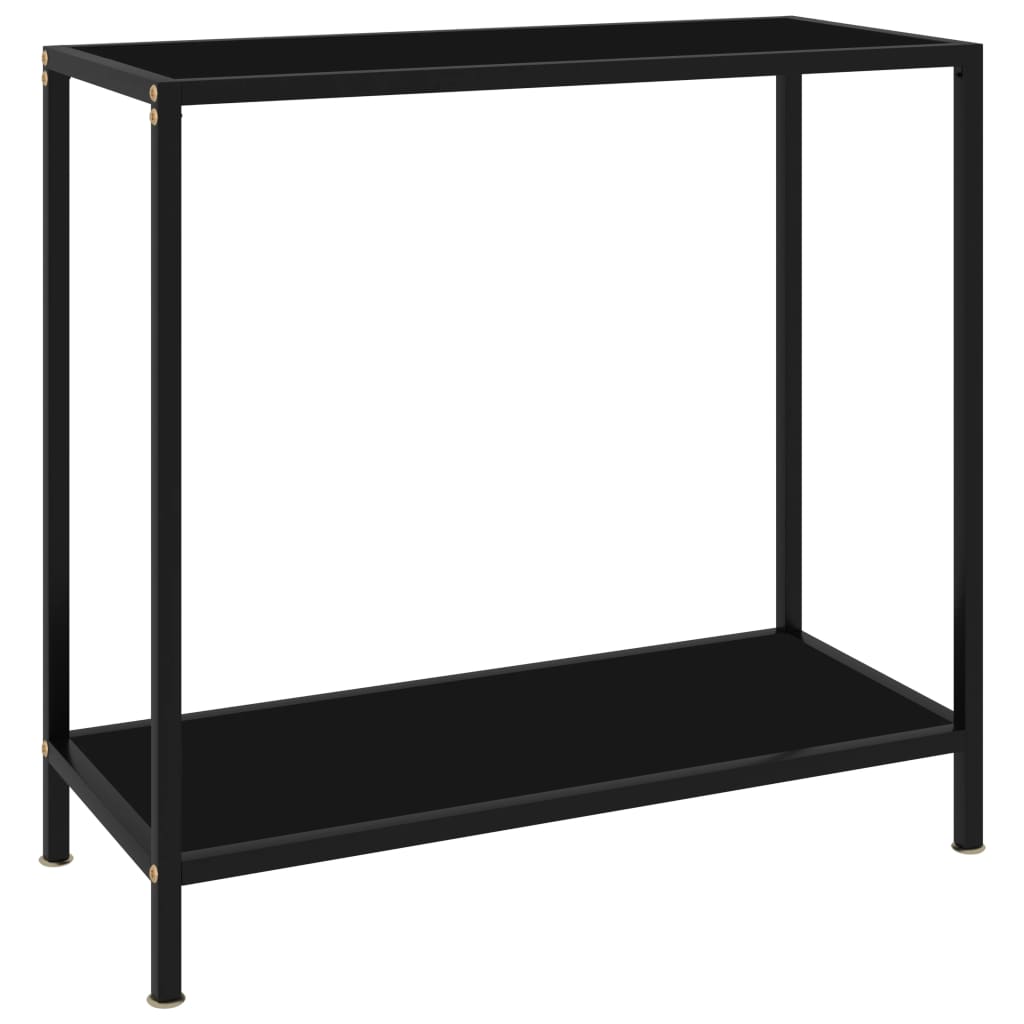 Console Table | Black | Tempered Glass & Powder-Coated Steel | Medium
