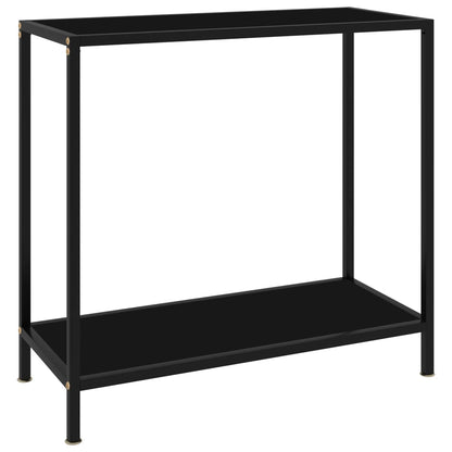 Console Table | Black | Tempered Glass & Powder-Coated Steel | Medium