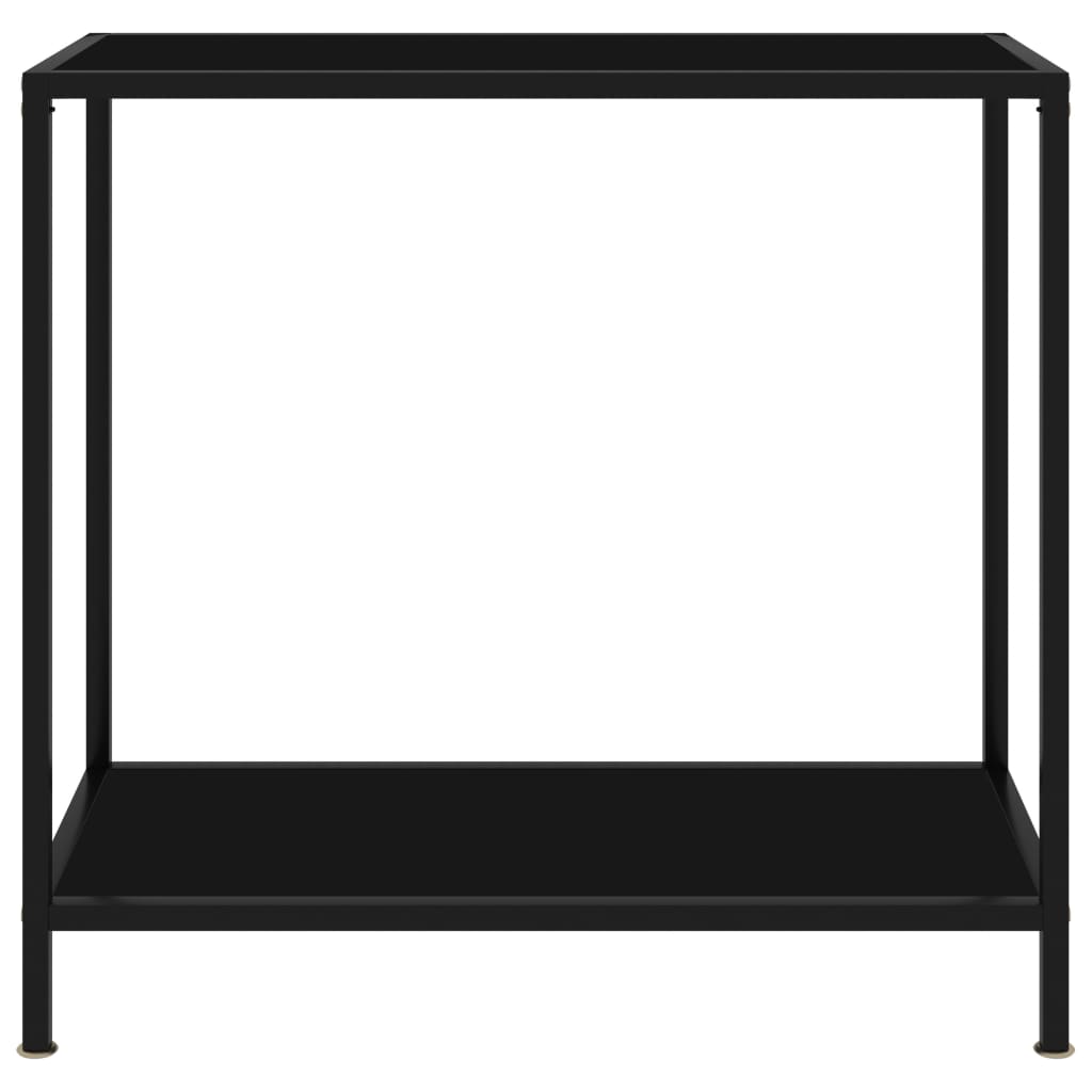 Console Table | Black | Tempered Glass & Powder-Coated Steel | Medium