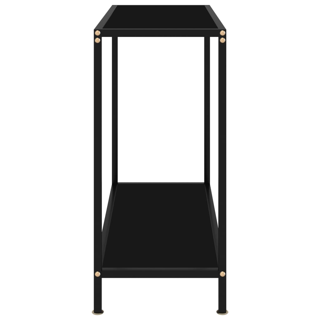 Console Table | Black | Tempered Glass & Powder-Coated Steel | Medium