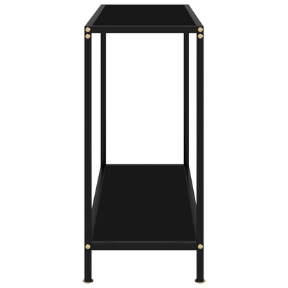 Console Table | Black | Tempered Glass & Powder-Coated Steel | Medium