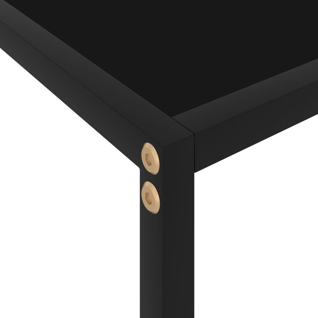 Console Table | Black | Tempered Glass & Powder-Coated Steel | Medium