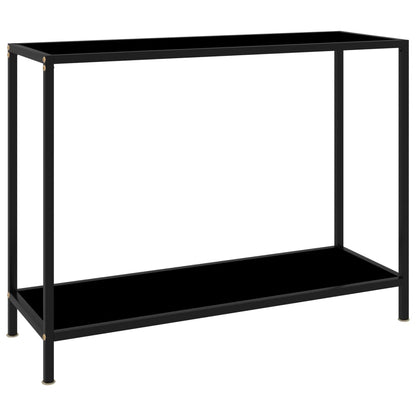 Console Table | Black | Tempered Glass, Powder-Coated Steel