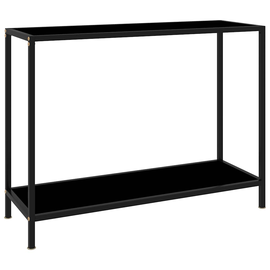322836 vidaXL Console Table Black 100x35x75 cm Tempered Glass