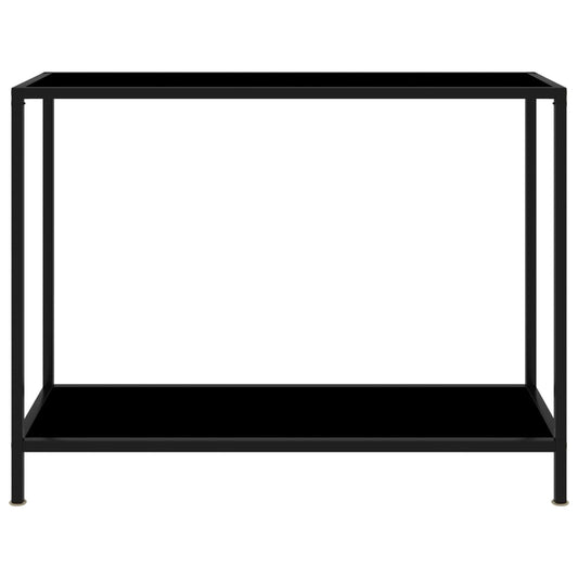 Console Table | Black | Tempered Glass, Powder-Coated Steel