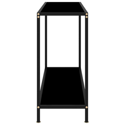 Console Table | Black | Tempered Glass, Powder-Coated Steel