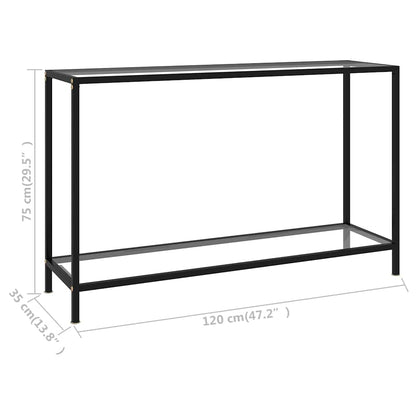 322839 vidaXL Console Table Transparent 120x35x75 cm Tempered Glass