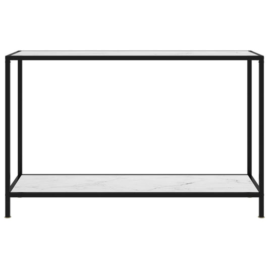 Console Table White 120x35x75 cm Tempered Glass
