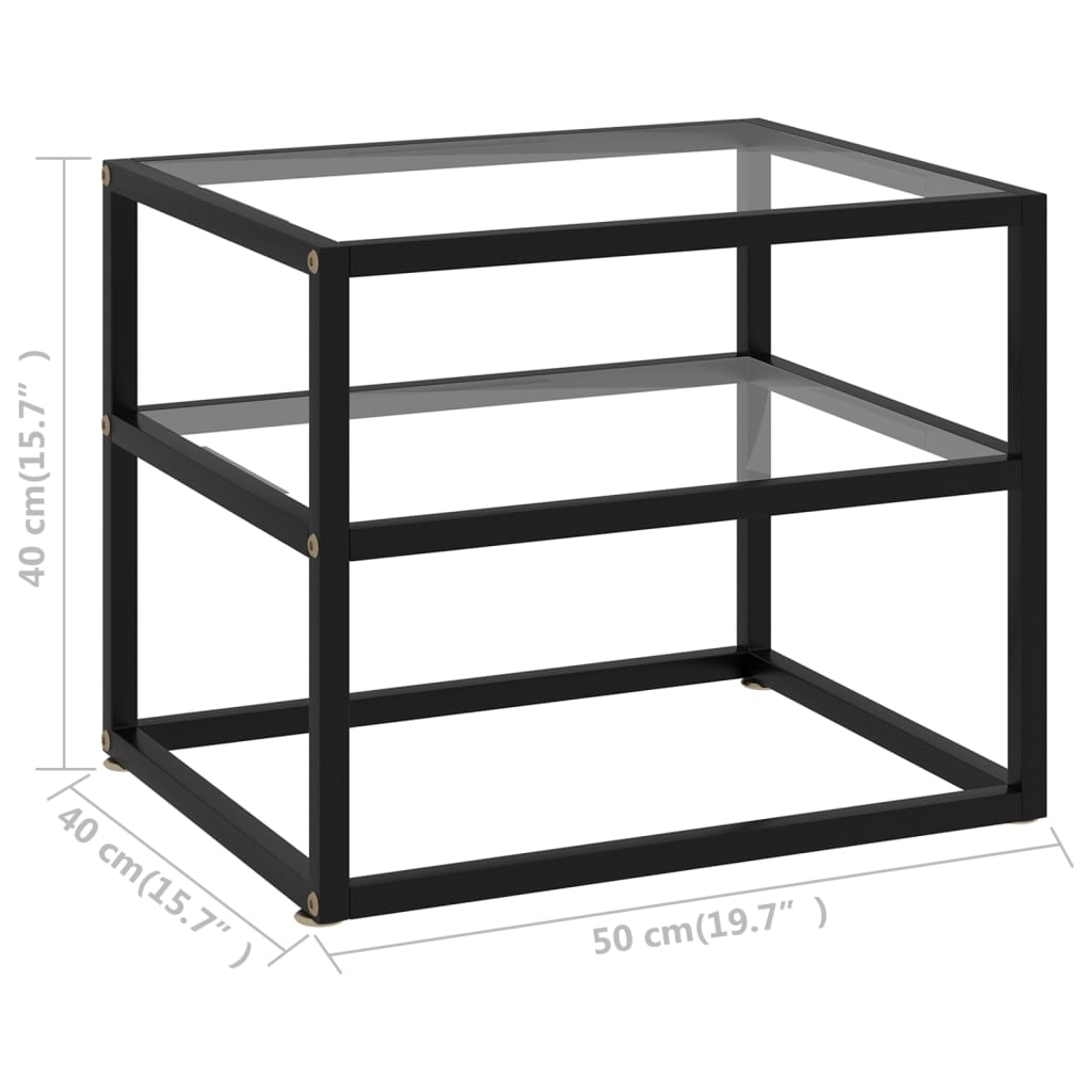 Console Table Transparent 50x40x40 cm Tempered Glass