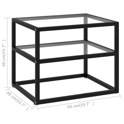Console Table Transparent 50x40x40 cm Tempered Glass
