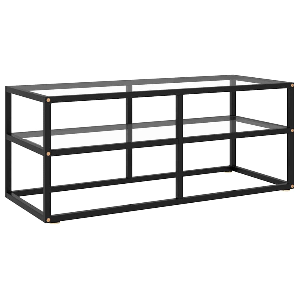 322855 vidaXL TV Cabinet Black with Tempered Glass 100x40x40 cm