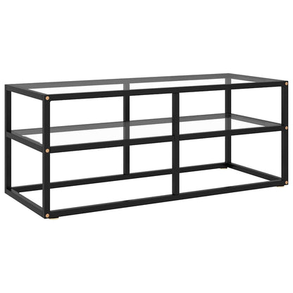 322855 vidaXL TV Cabinet Black with Tempered Glass 100x40x40 cm