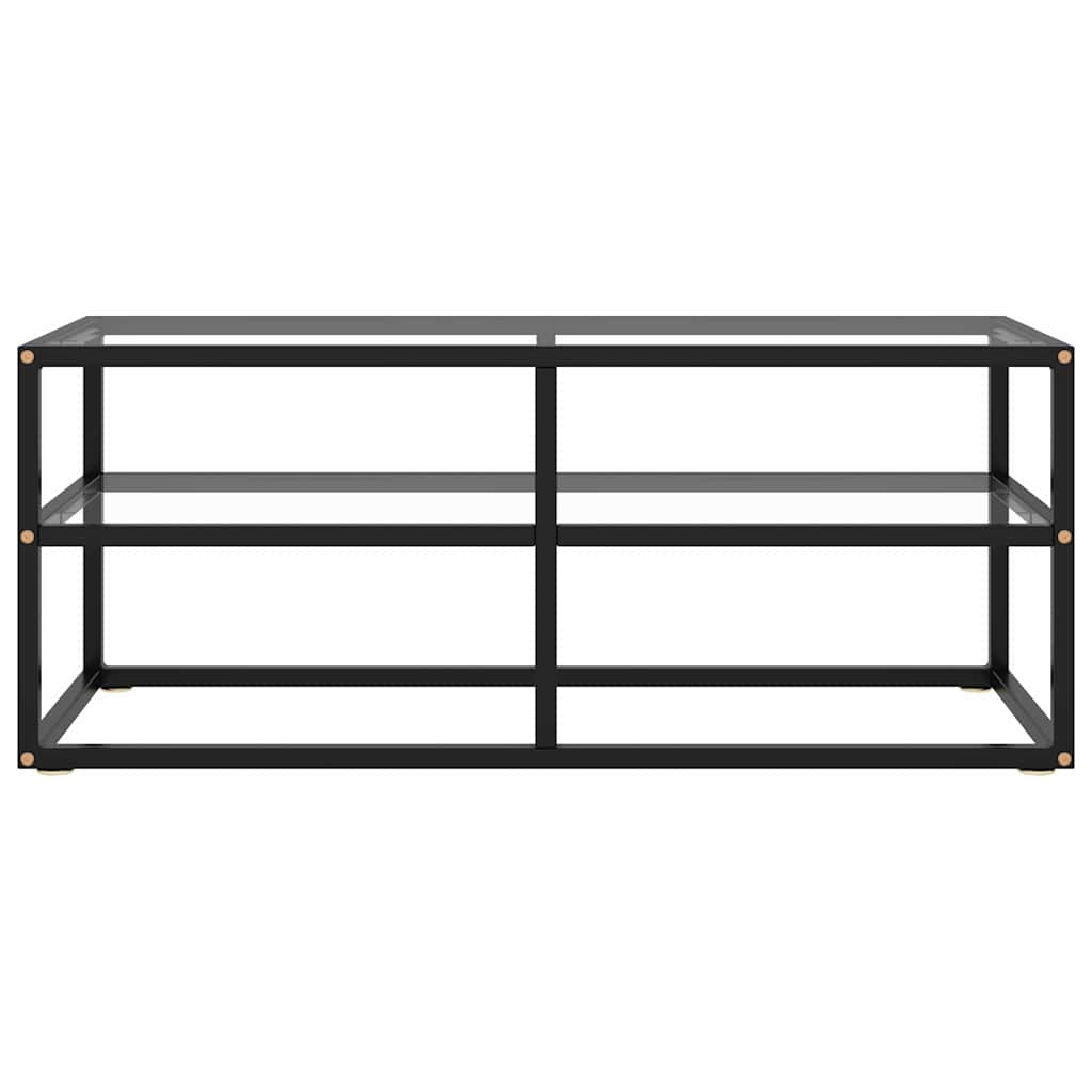 322855 vidaXL TV Cabinet Black with Tempered Glass 100x40x40 cm